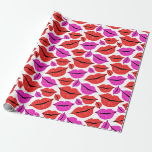 Valentine's Day Lips Pattern Wrapping Paper