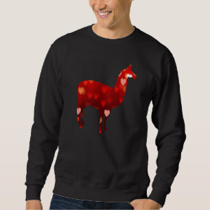 Valentines Day Llama Hearts Sweatshirt