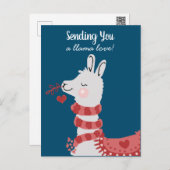 Valentine's Day Llama Love Postcard (Front/Back)