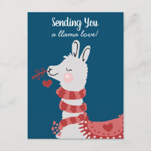 Valentine's Day Llama Love Postcard