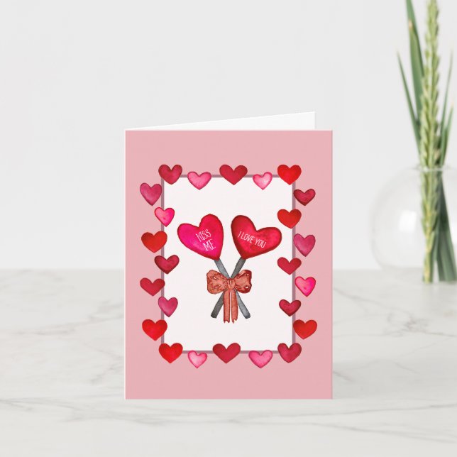 Valentine's Day Lollipop Love Card (Front)