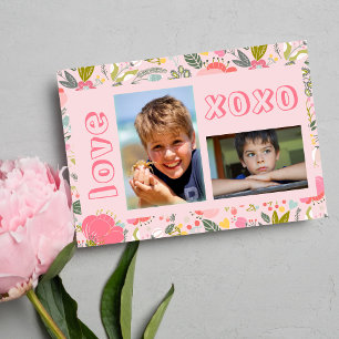 Valentine's Day love 2 photo collage Holiday Card