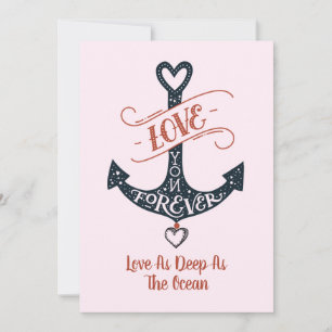 Valentines Day Love As Deep As The Ocean Anchor Holiday Card