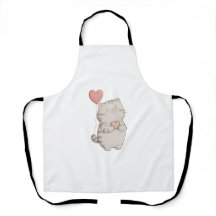 Valentine's Day Love Cat All-Over Print Apron