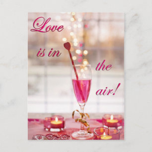 Valentine's Day Love Champagne Holiday Postcard