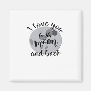 Valentines Day Love Couple I Love You To The Moon  Magnet