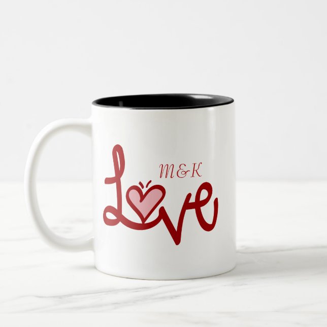 Valentines day love couple names initial Mug (Left)