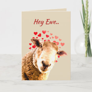 Valentine's Day Love Ewe  Funny Sheep Animal Holiday Card