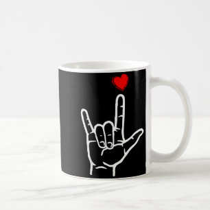 Valentines day love hand sign asl heart women men coffee mug