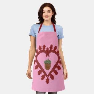 Valentines Day Love Heart Acorn Apron