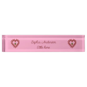 Valentines Day Love Heart Acorn Custom Nameplate