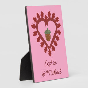 Valentines Day Love Heart Acorn Custom Names Plaque