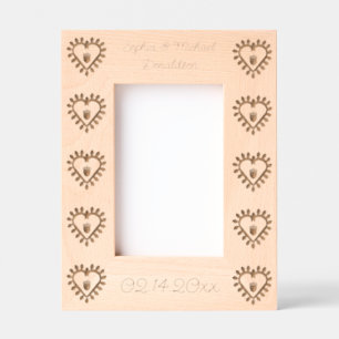 Valentines Day Love Heart Acorn Custom Wedding Etched Frames