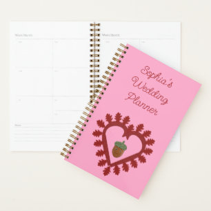 Valentines Day Love Heart Acorn Custom Wedding Planner