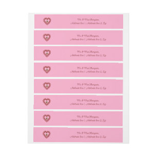 Valentines Day Love Heart Acorn Custom Wedding Wraparound Address Label