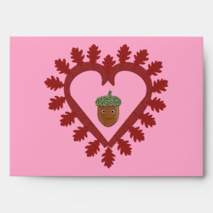 Valentines Day Love Heart Acorn Envelope