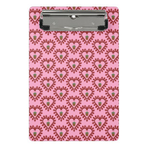 Valentines Day Love Heart Acorn Patterned Mini Clipboard
