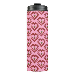 Valentines Day Love Heart Acorn Patterned Thermal Tumbler