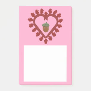 Valentines Day Love Heart Acorn Post-it Notes