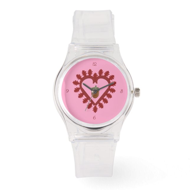 Valentines Day Love Heart Acorn Watch (Front)