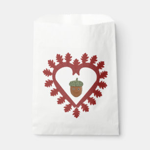 Valentines Day Love Heart Acorn Wedding Favour Bag