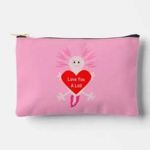 Valentines Day Love Heart Axolotl Accessory Pouch