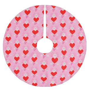 Valentines Day Love Heart Axolotl Brushed Polyester Tree Skirt