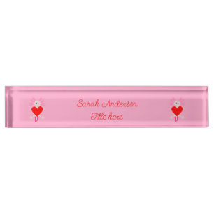 Valentines Day Love Heart Axolotl Custom Nameplate