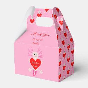 Valentines Day Love Heart Axolotl Custom Wedding Favour Box