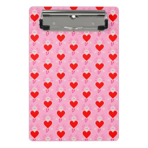 Valentines Day Love Heart Axolotl Patterned Mini Clipboard