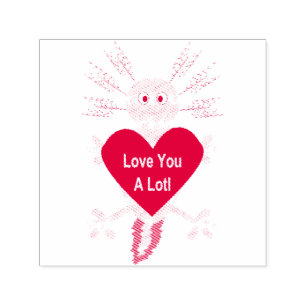 Valentines Day Love Heart Axolotl Self-inking Stamp