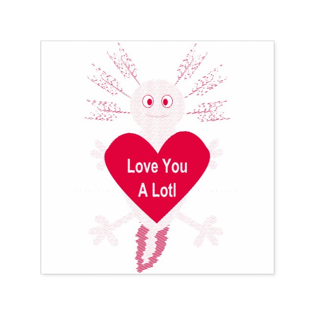 Valentines Day Love Heart Axolotl Self-inking Stamp (Design)