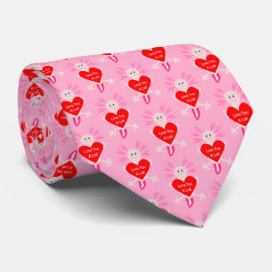 Valentines Day Love Heart Axolotl Tie