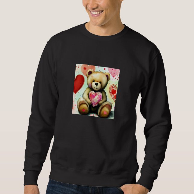 Valentine's Day Love Heart Bear Teddy Girlfriend F Sweatshirt (Front)