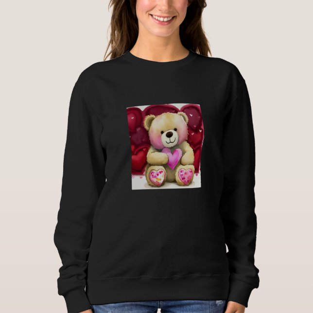 Valentine's Day Love Heart Bear Teddy Girlfriend F Sweatshirt (Front)