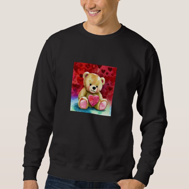 Valentine's Day Love Heart Bear Teddy Girlfriend F Sweatshirt (Front)