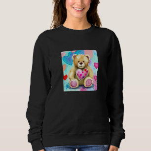 Valentine's Day Love Heart Bear Teddy Girlfriend F Sweatshirt