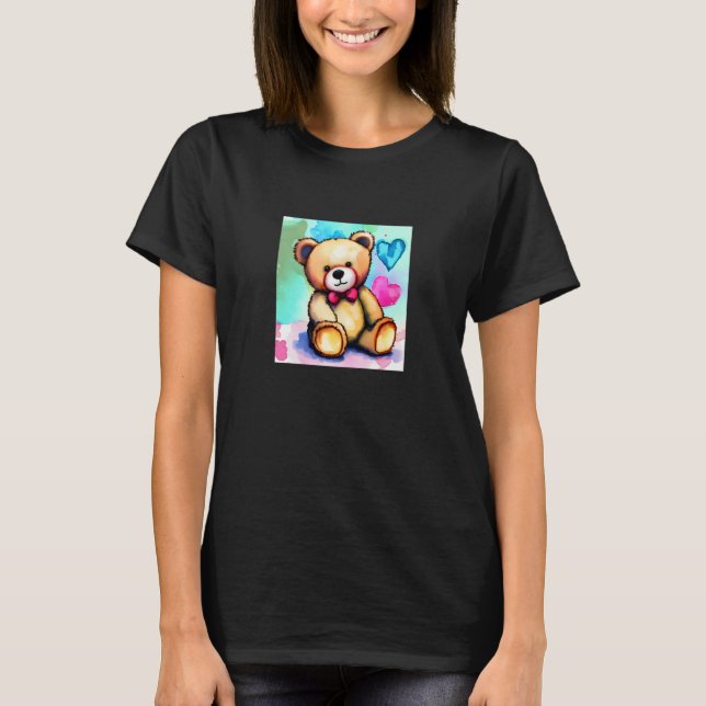 Valentine's Day Love Heart Bear Teddy Girlfriend F T-Shirt (Front)