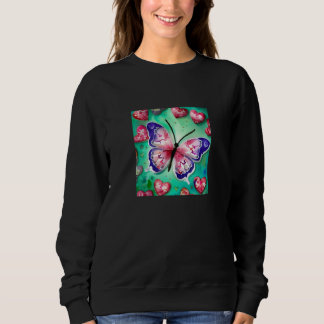 Valentine's Day Love Heart Butterfly Girlfriend Fi Sweatshirt