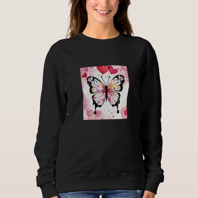 Valentine's Day Love Heart Butterfly Girlfriend Fi Sweatshirt (Front)
