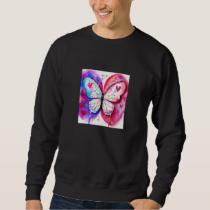 Valentine's Day Love Heart Butterfly Girlfriend Fi Sweatshirt