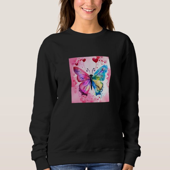 Valentine's Day Love Heart Butterfly Girlfriend Fi Sweatshirt (Front)