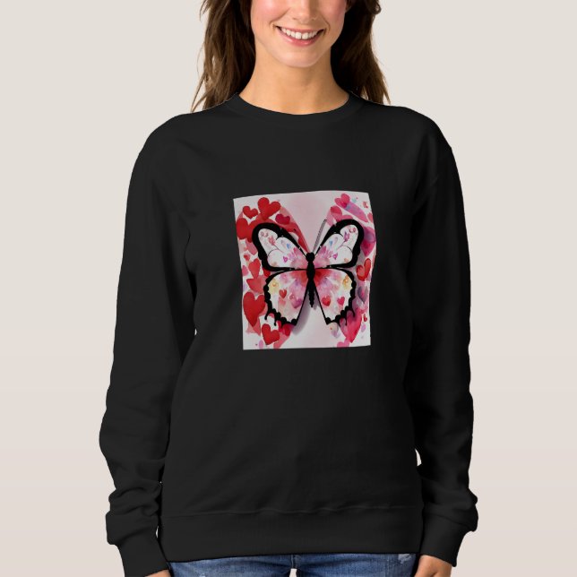 Valentine's Day Love Heart Butterfly Girlfriend Fi Sweatshirt (Front)