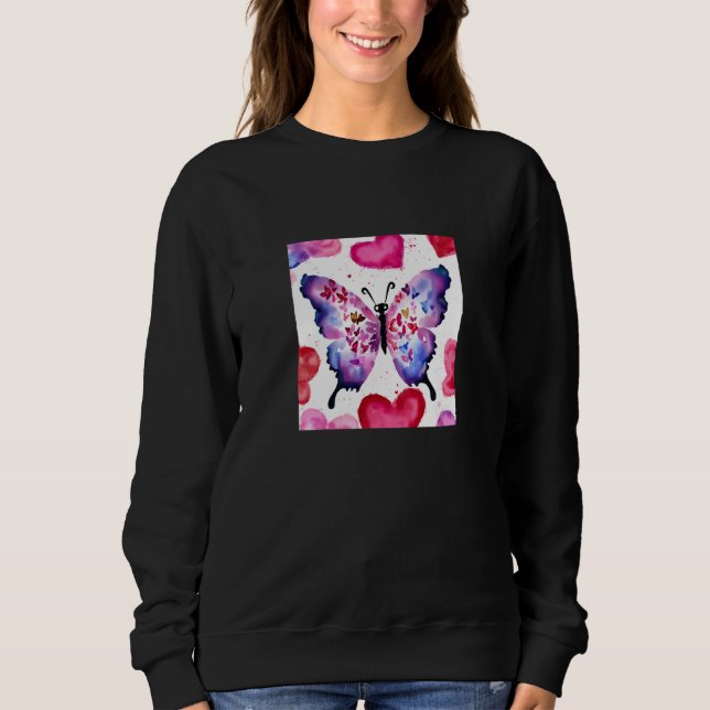 Valentine's Day Love Heart Butterfly Girlfriend Fi Sweatshirt (Front)