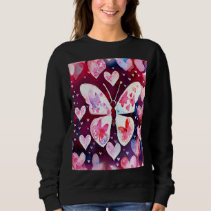 Valentine's Day Love Heart Butterfly Girlfriend Fi Sweatshirt