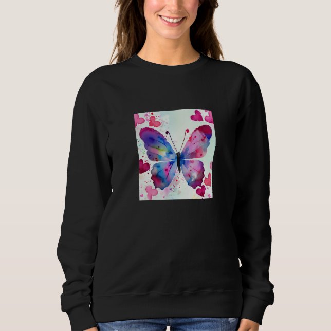 Valentine's Day Love Heart Butterfly Girlfriend Fi Sweatshirt (Front)