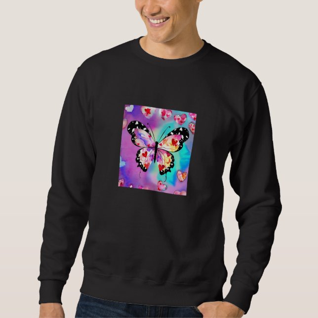 Valentine's Day Love Heart Butterfly Girlfriend Fi Sweatshirt (Front)