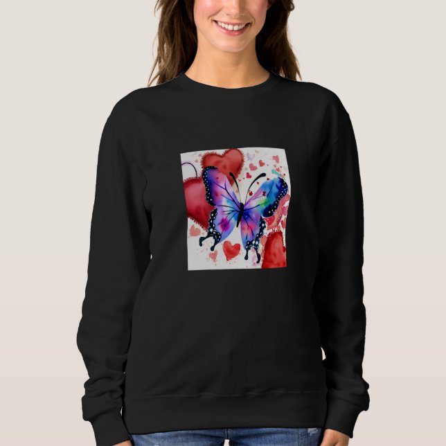 Valentine's Day Love Heart Butterfly Girlfriend Fi Sweatshirt (Front)