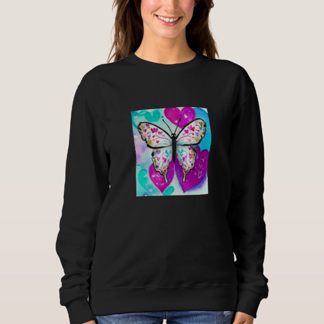 Valentine's Day Love Heart Butterfly Girlfriend Fi Sweatshirt (Front)