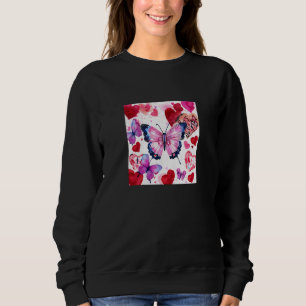 Valentine's Day Love Heart Butterfly Girlfriend Fi Sweatshirt